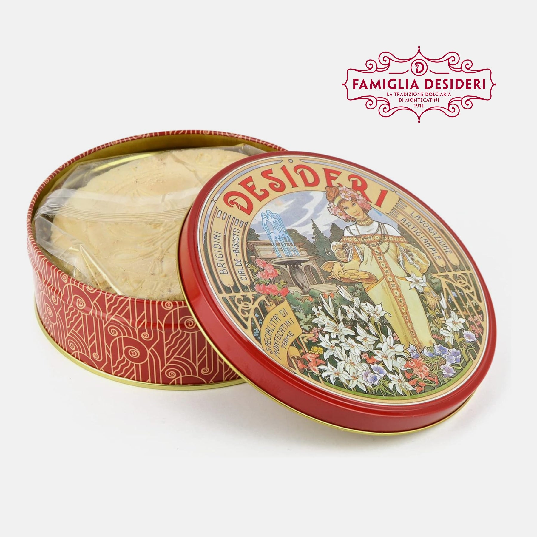 Cialde di Montecatini in scatola di latta, 5 pezzi da Ø16cm - Famiglia Desideri 1991