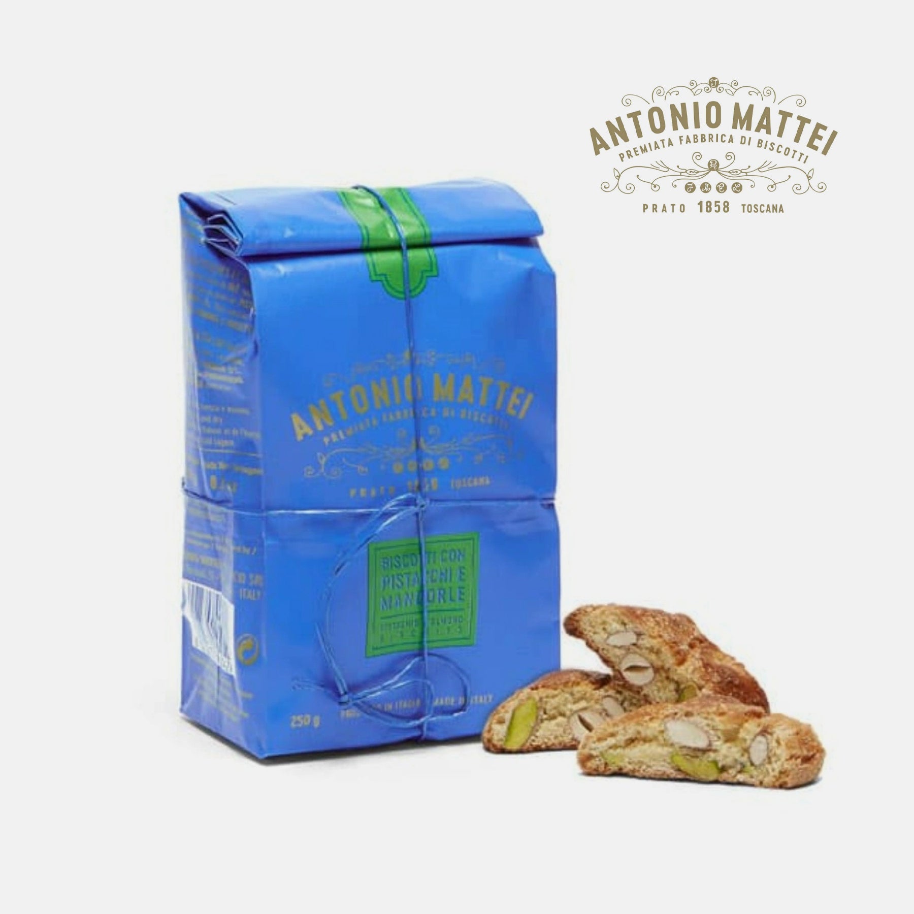 Cantucci di Prato Mandorle e Pistacchio 250gr - Antonio Mattei 1858 Prato