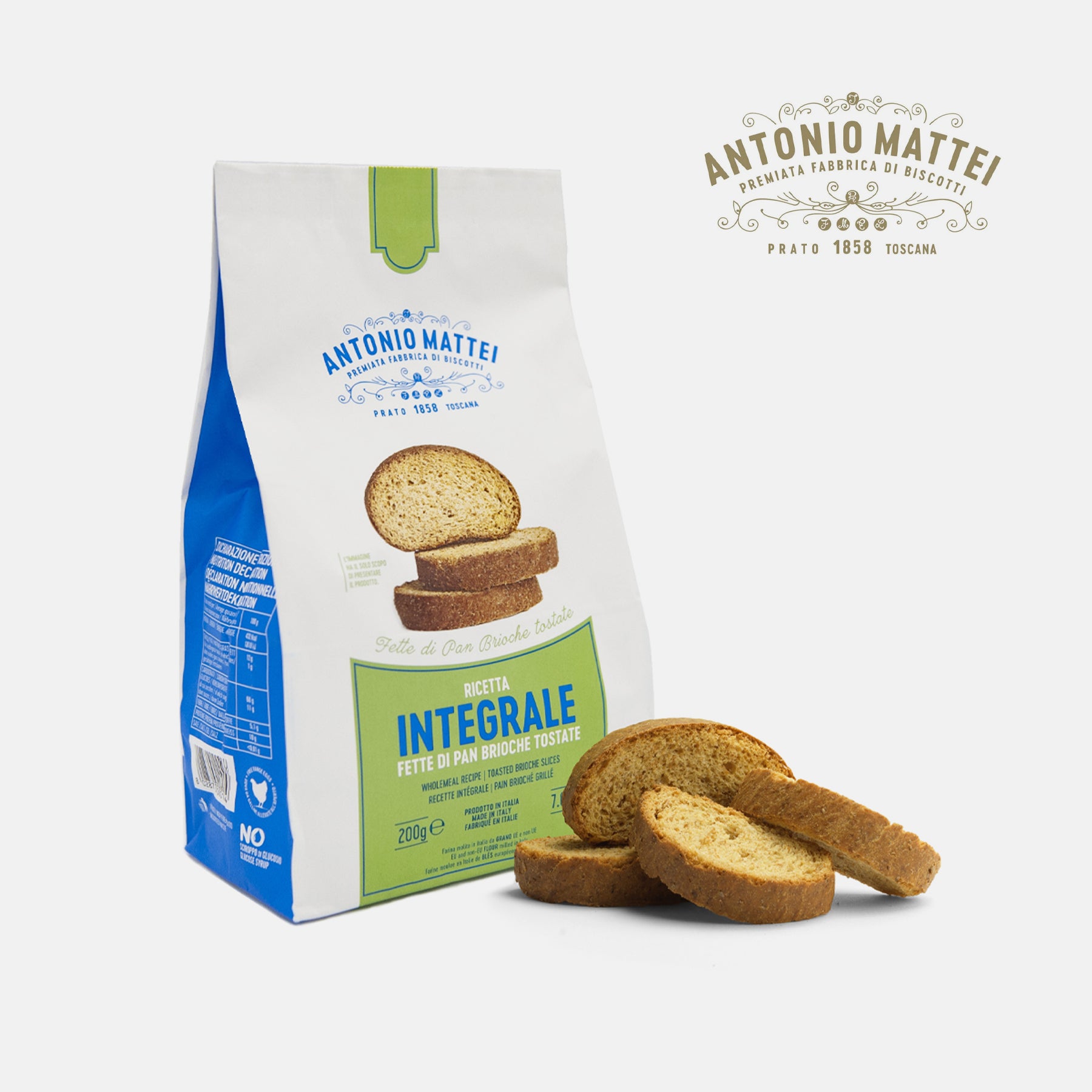 Fette di Pan Brioches Ricetta Integrale 200g - Antonio Mattei 1858 Prato