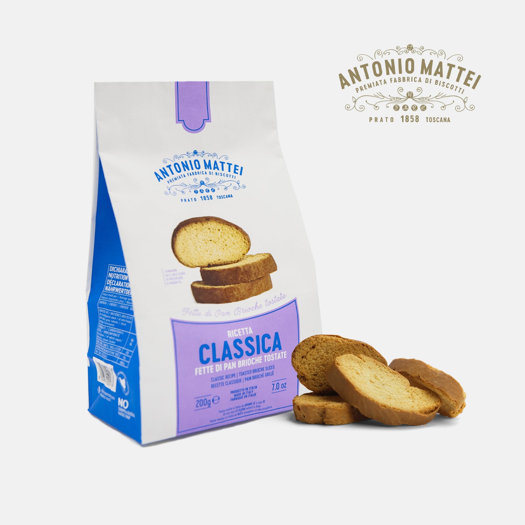 Fette di Pan Brioches Ricetta Classica 200g - Antonio Mattei 1858 Prato